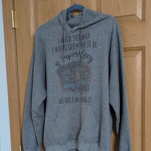 Gray Graphic Pullover Hoodie Sweatshirt - Men